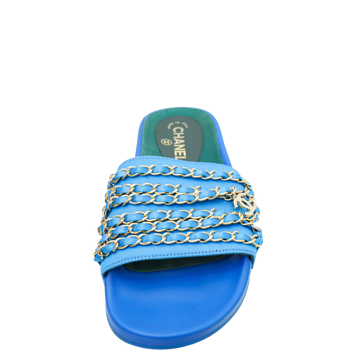 Chanel Bicolor CC Chain Slide Pool Sandal 38-Chanel-THE CLOSET