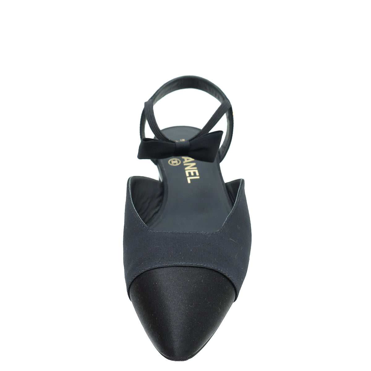 Chanel Black Bow Flat Ankle Strap 38-Chanel-THE CLOSET