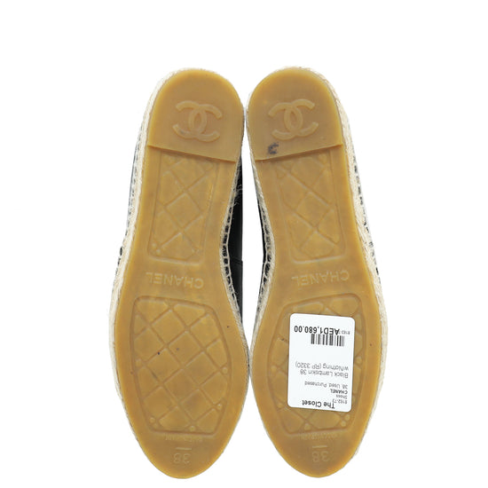 Chanel Black CC Espadrille 38