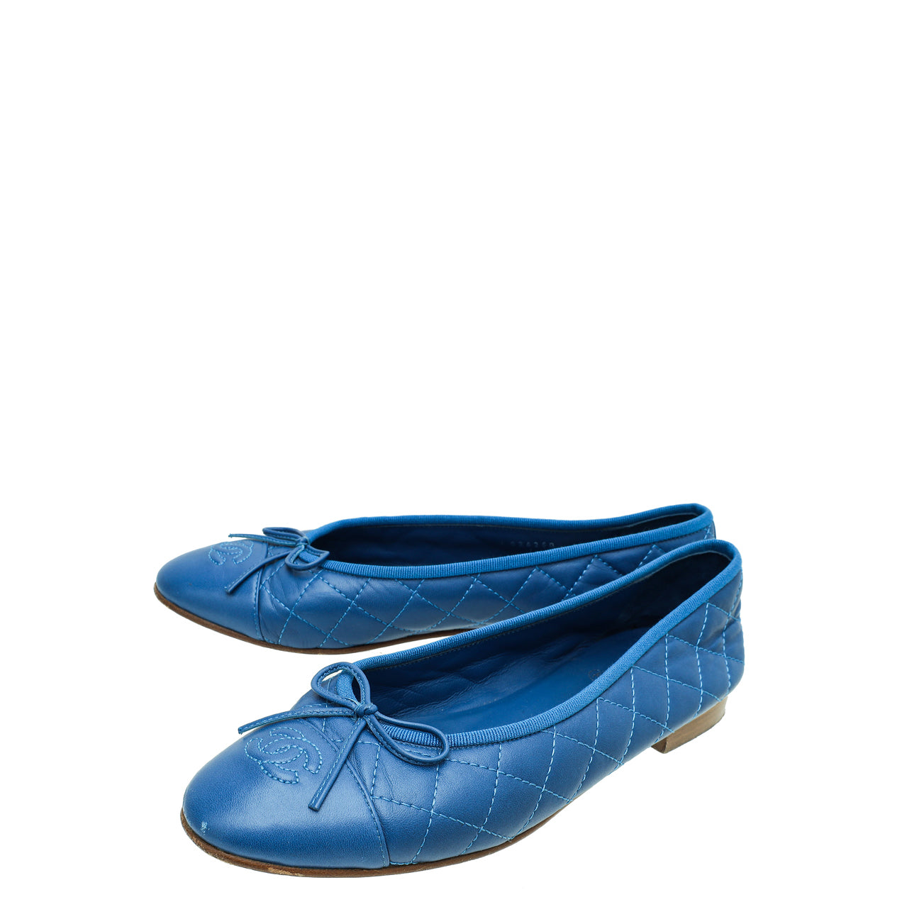 Chanel Blue CC Cap Toe Ballerina Flats 39-Chanel-THE CLOSET
