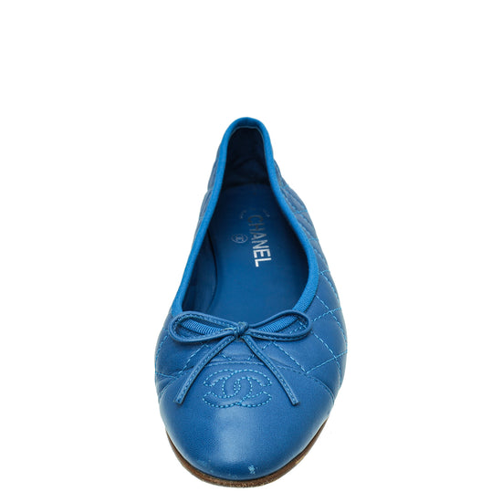 Chanel Blue CC Cap Toe Ballerina Flats 39 – The Closet