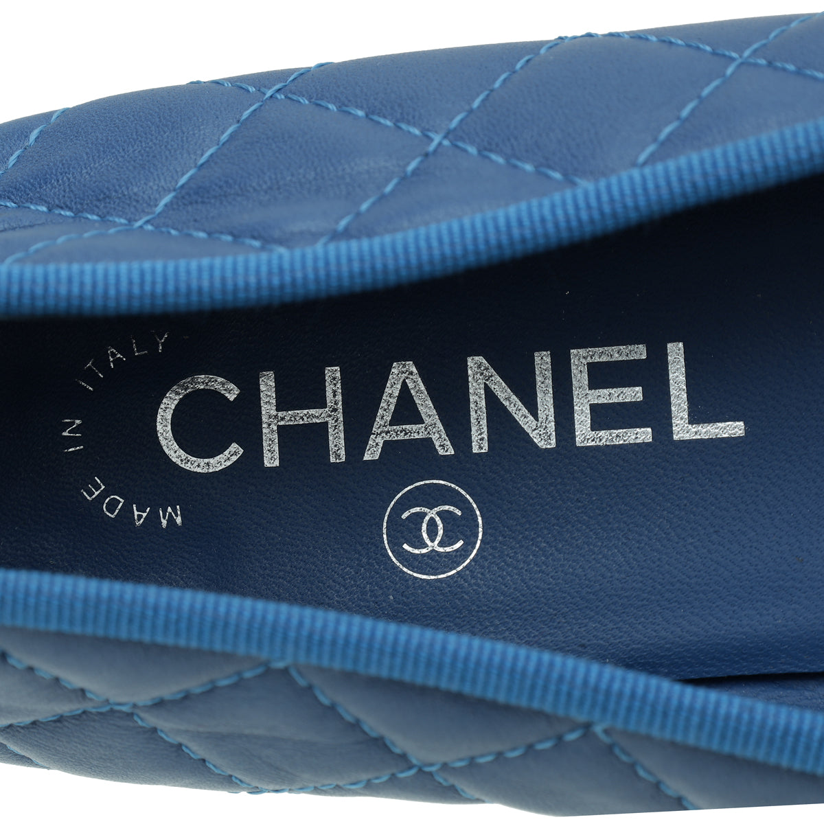 Chanel Blue CC Cap Toe Ballerina Flats 39