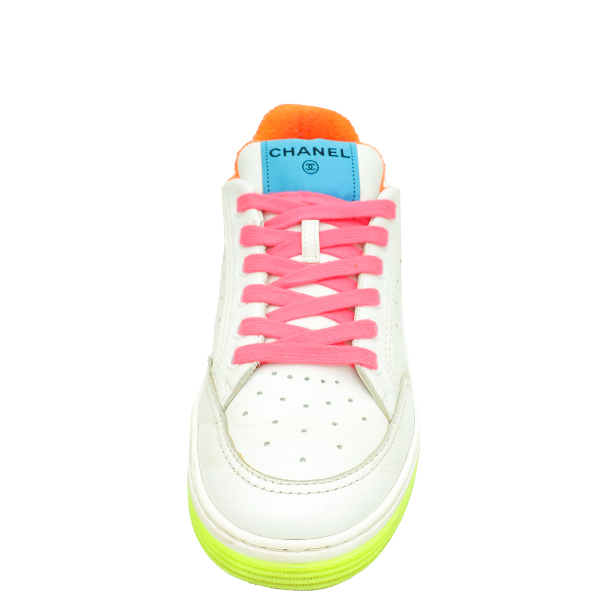 Chanel White CC Multicolor Logo Terry Cloth Sneakers 39.5-Chanel-THE CLOSET