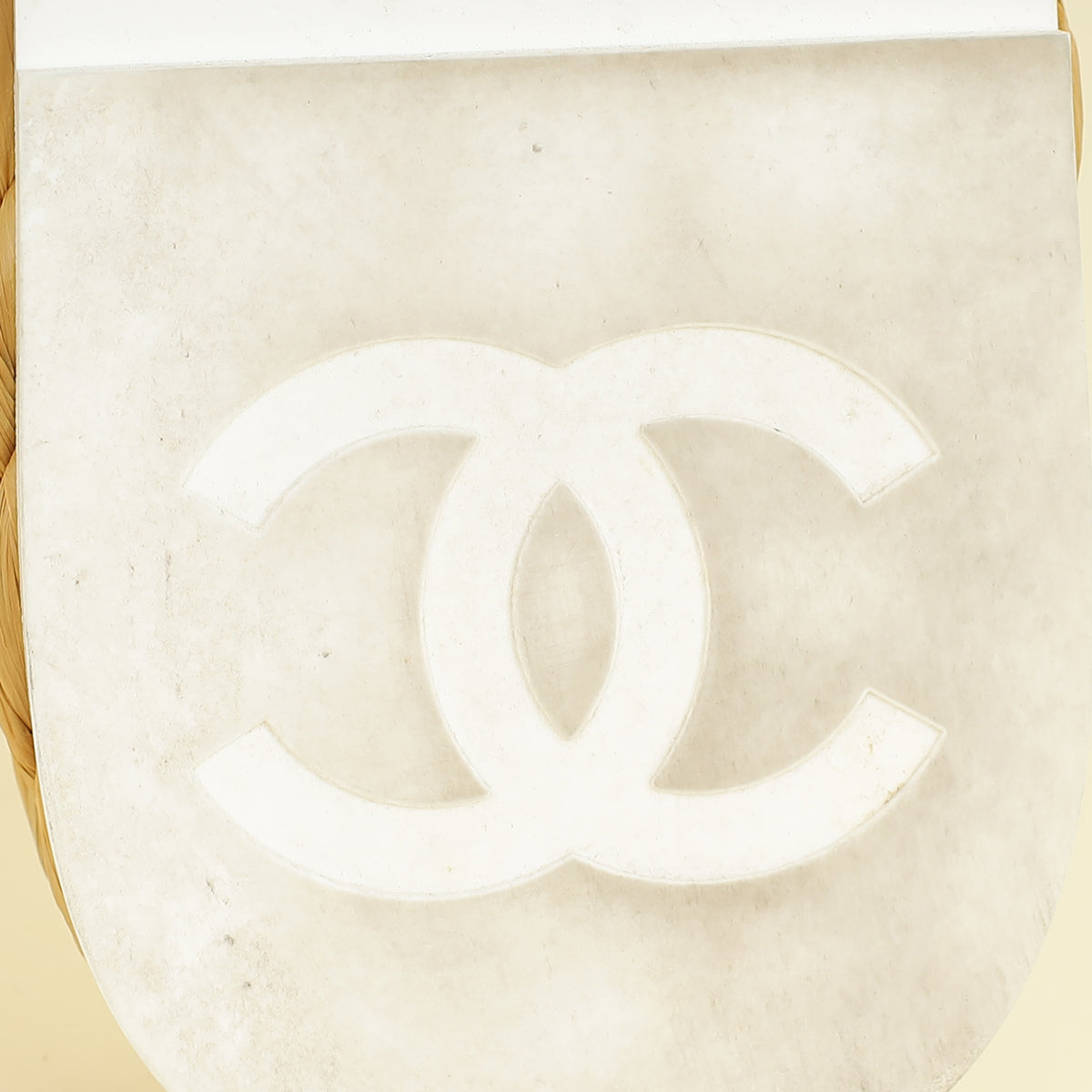 Chanel White CC Terry Cloth Raffia Thong Sandals 39.5