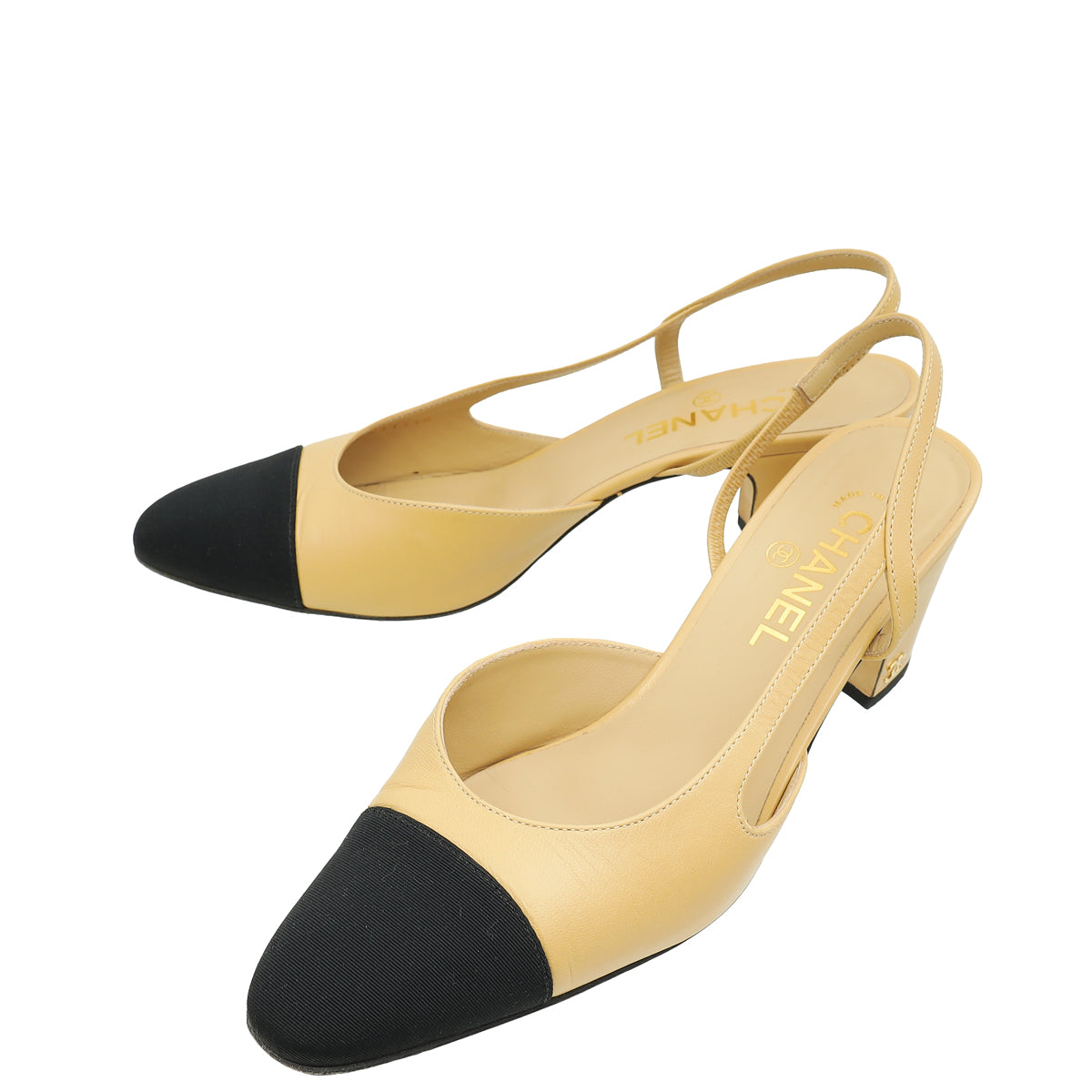 Chanel Bicolor CC Cap Toe Slingback 39.5-Chanel-THE CLOSET