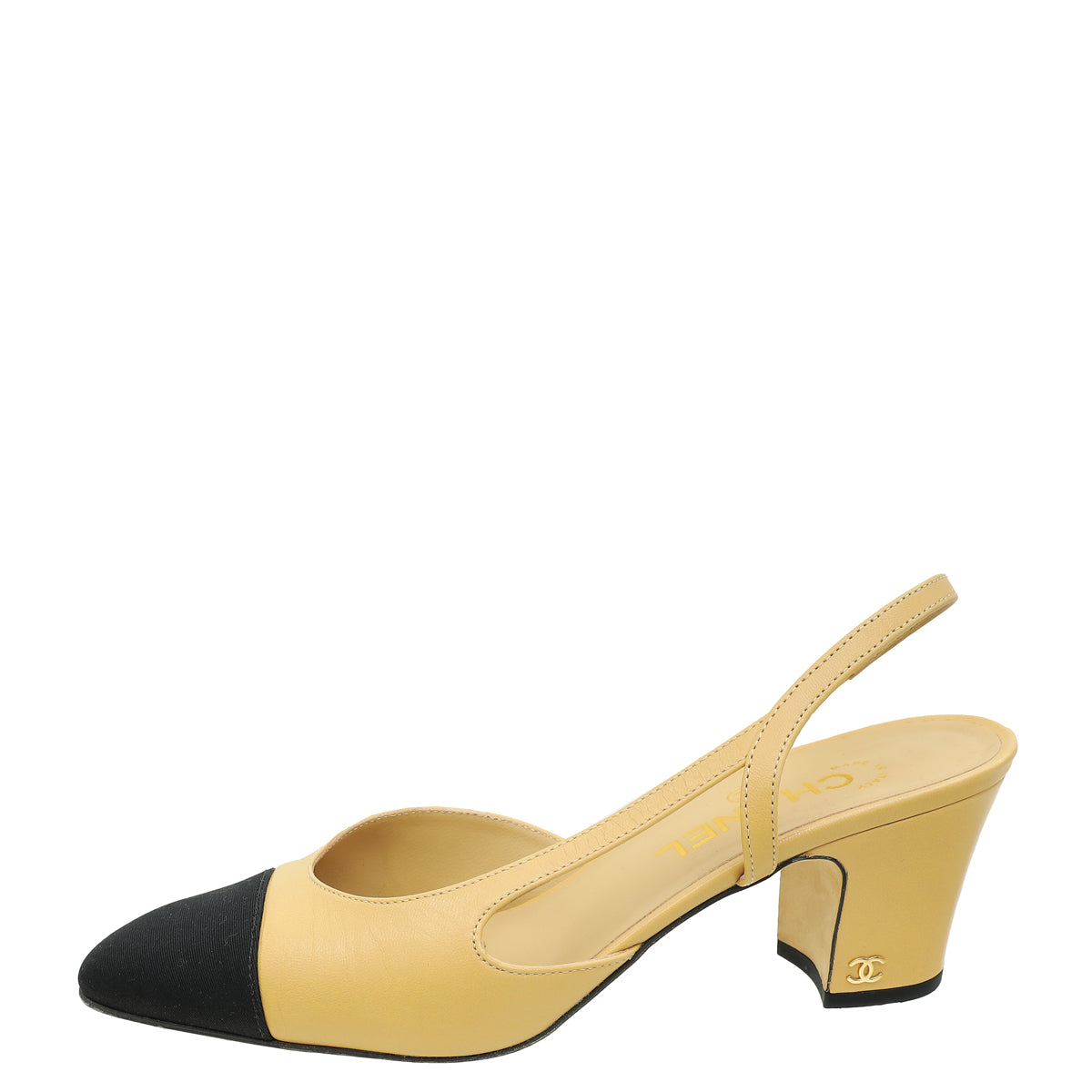 Chanel Bicolor CC Cap Toe Slingback 39.5