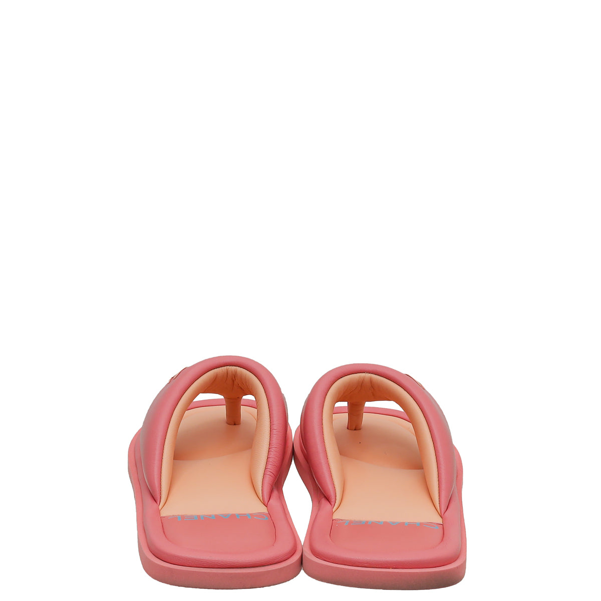 Chanel Pink CC Padded Pool Thong Sandals 39