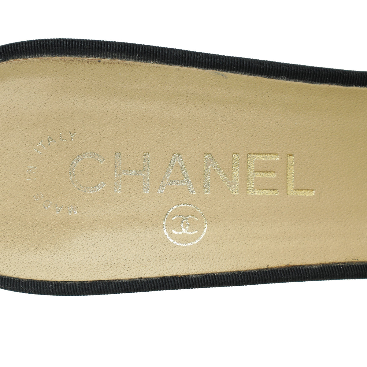 Chanel Bicolor CC Pearl Heeled Mule 39