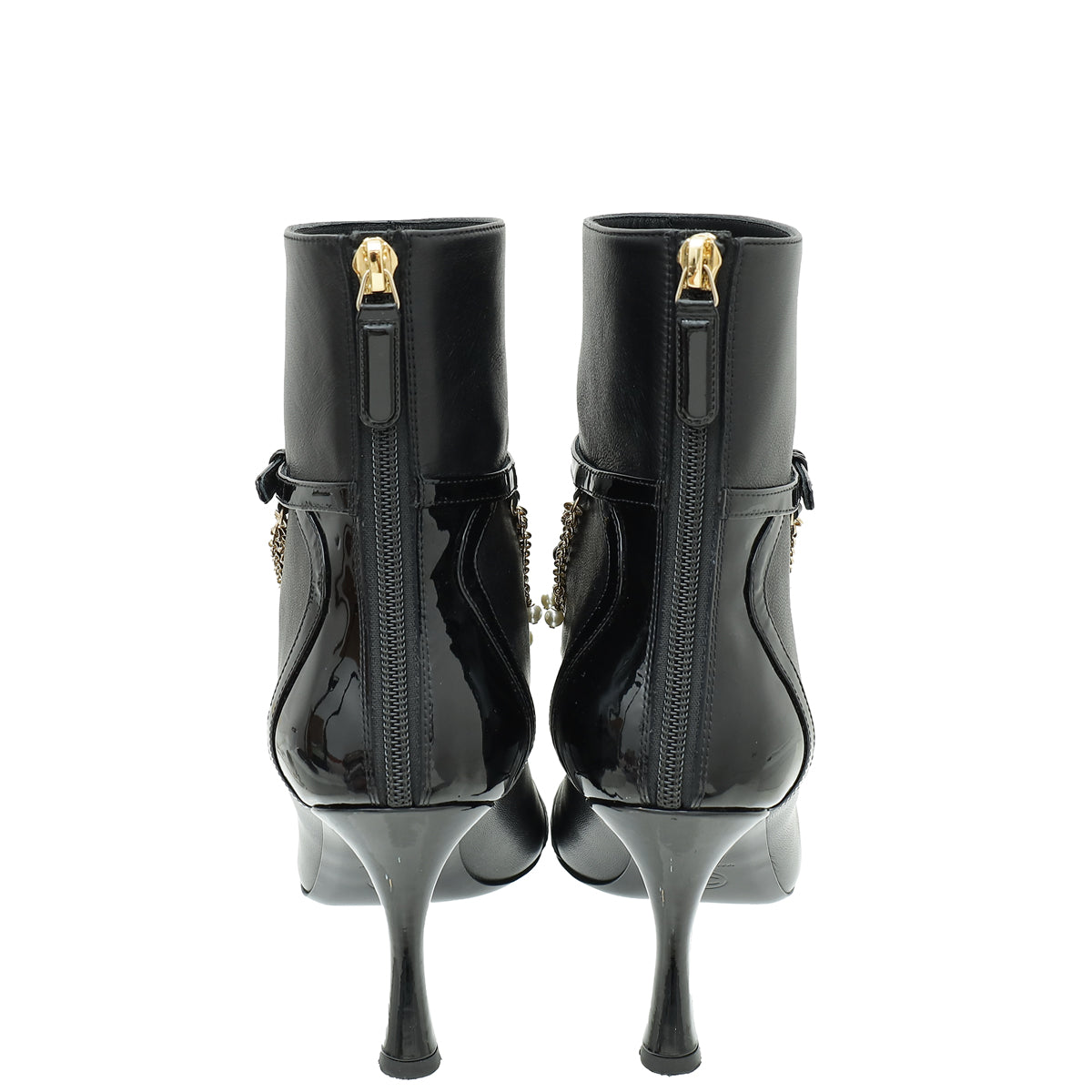 Chanel Black Charms Ankle Boots 39