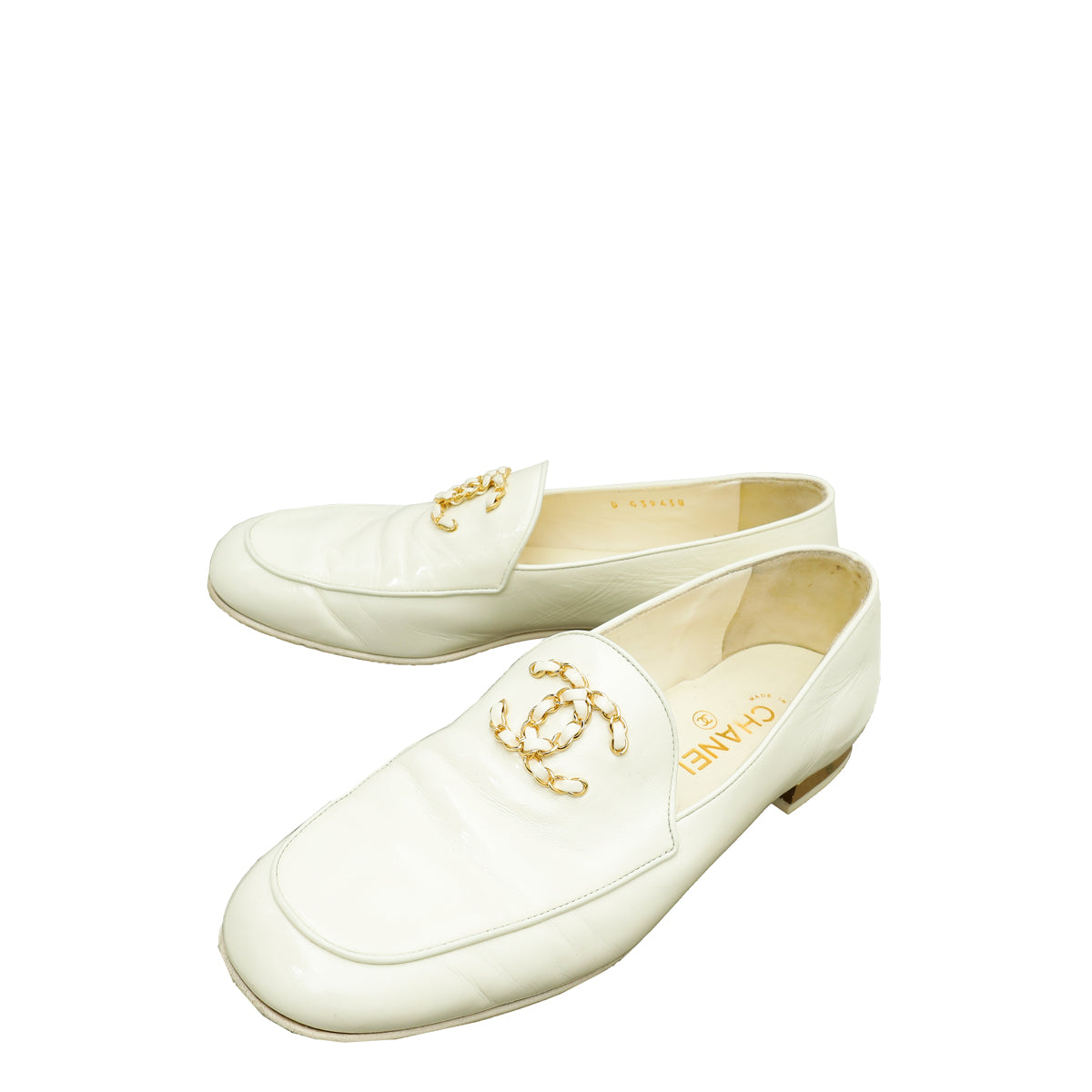 Chanel White CC Chain Loafer 39-Chanel-THE CLOSET