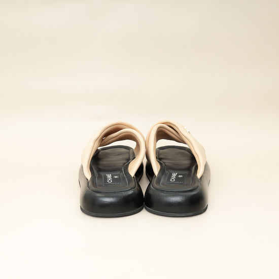 Chanel Bicolor Fabric CC Mules Sandals 39-Chanel-THE CLOSET