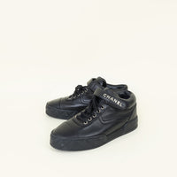 Chanel Black Mid-Cut/High-Top Velcro Sneakers 39
