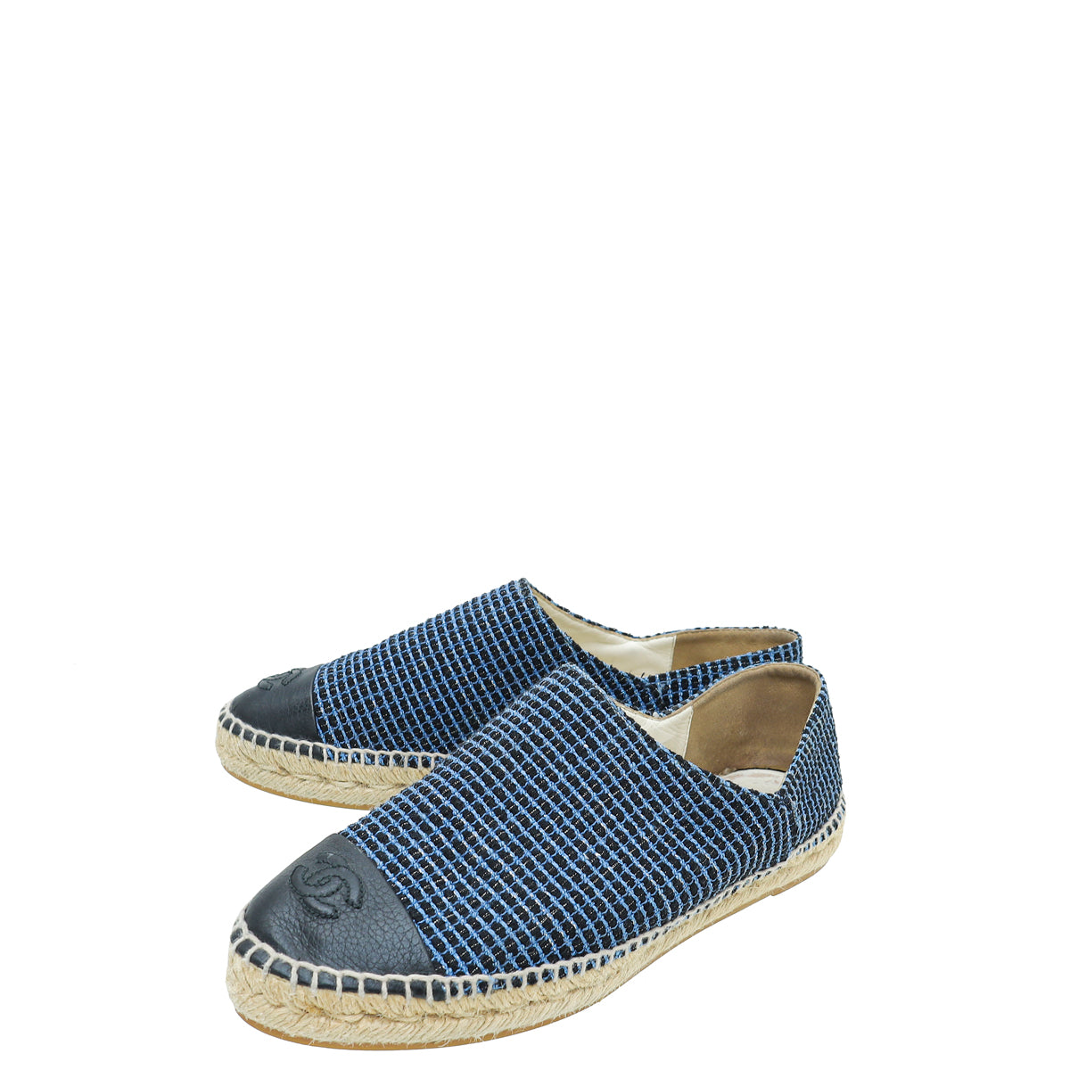 Chanel Bicolor CC Cap Toe Tweed Espadrille 39-Chanel-THE CLOSET