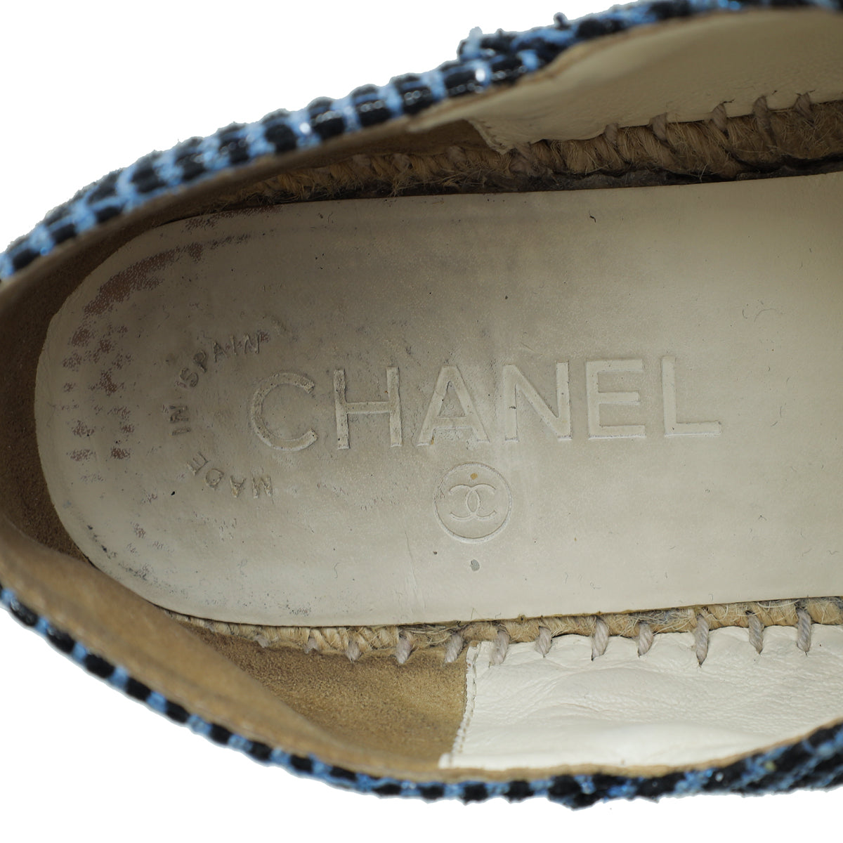 Chanel Bicolor CC Cap Toe Tweed Espadrille 39
