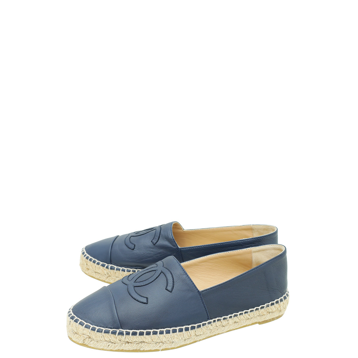 Chanel Navy Blue CC Cap Toe Espadrille 39-Chanel-THE CLOSET