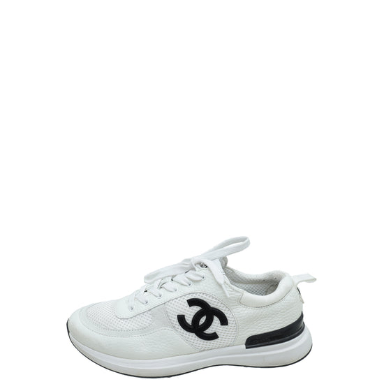 Chanel White CC Sport Flyer Sneaker 39