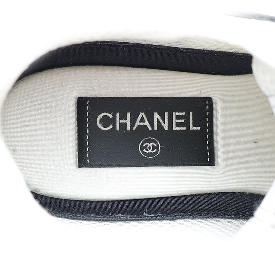 Chanel White CC Sport Flyer Sneaker 39