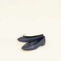 Chanel Navy CC Ballet Flats 40.5