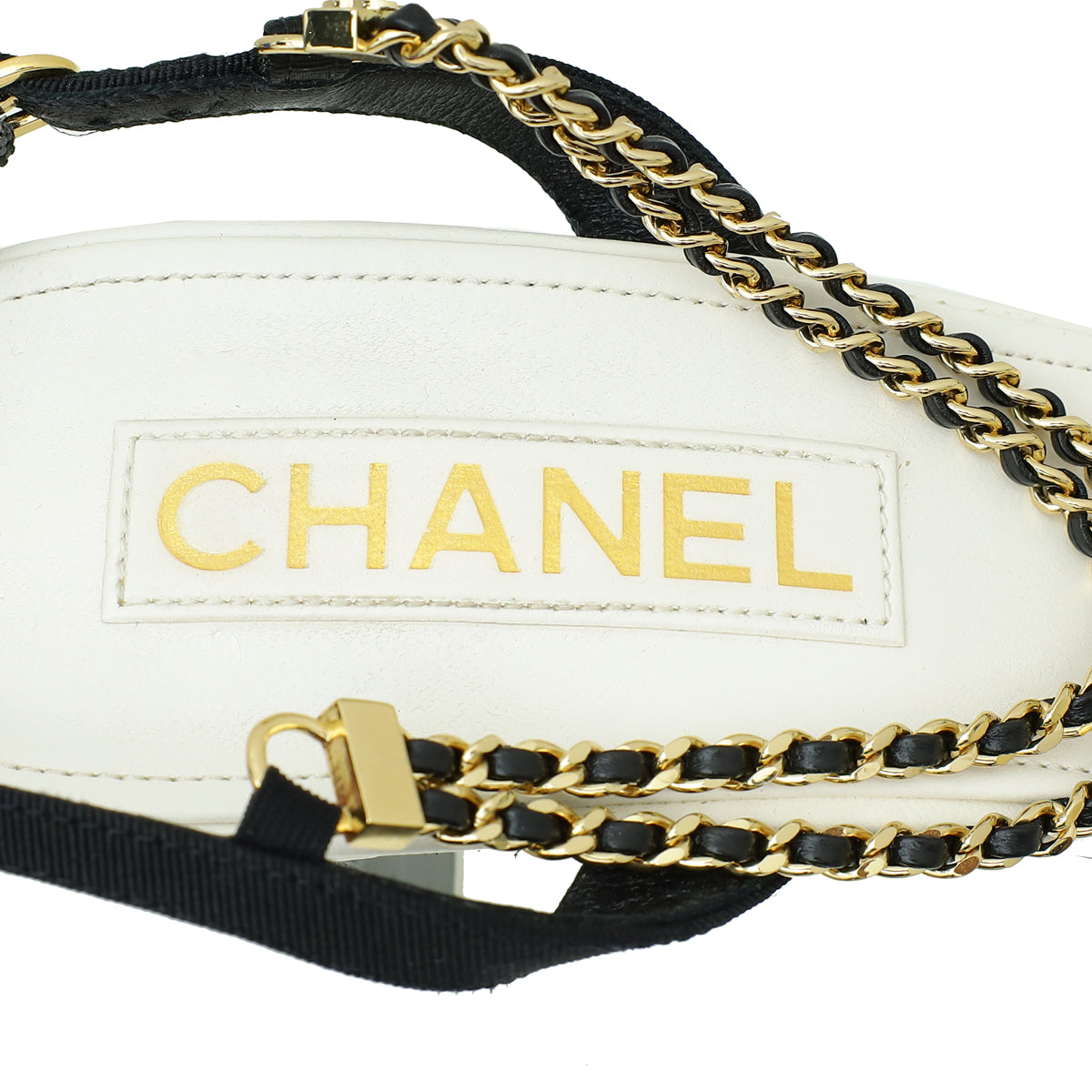 Chanel Bicolor CC Chain Block Sandal 40.5