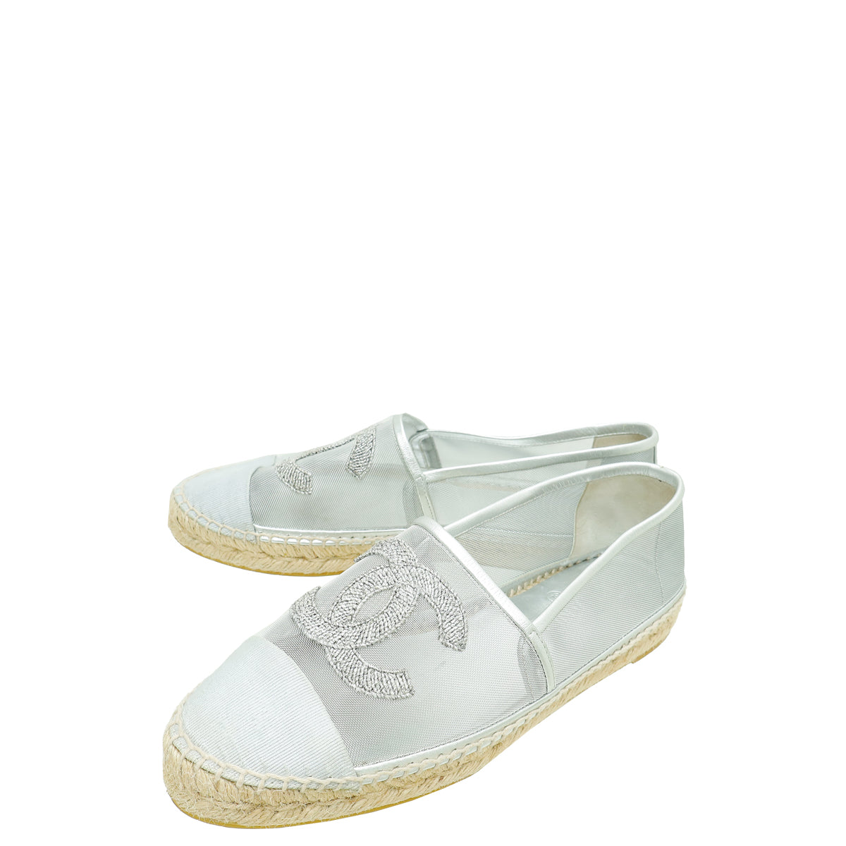 Chanel Bicolor 40 CC Cap Toe Mesh Embellished Espadrille 40-Chanel-THE CLOSET