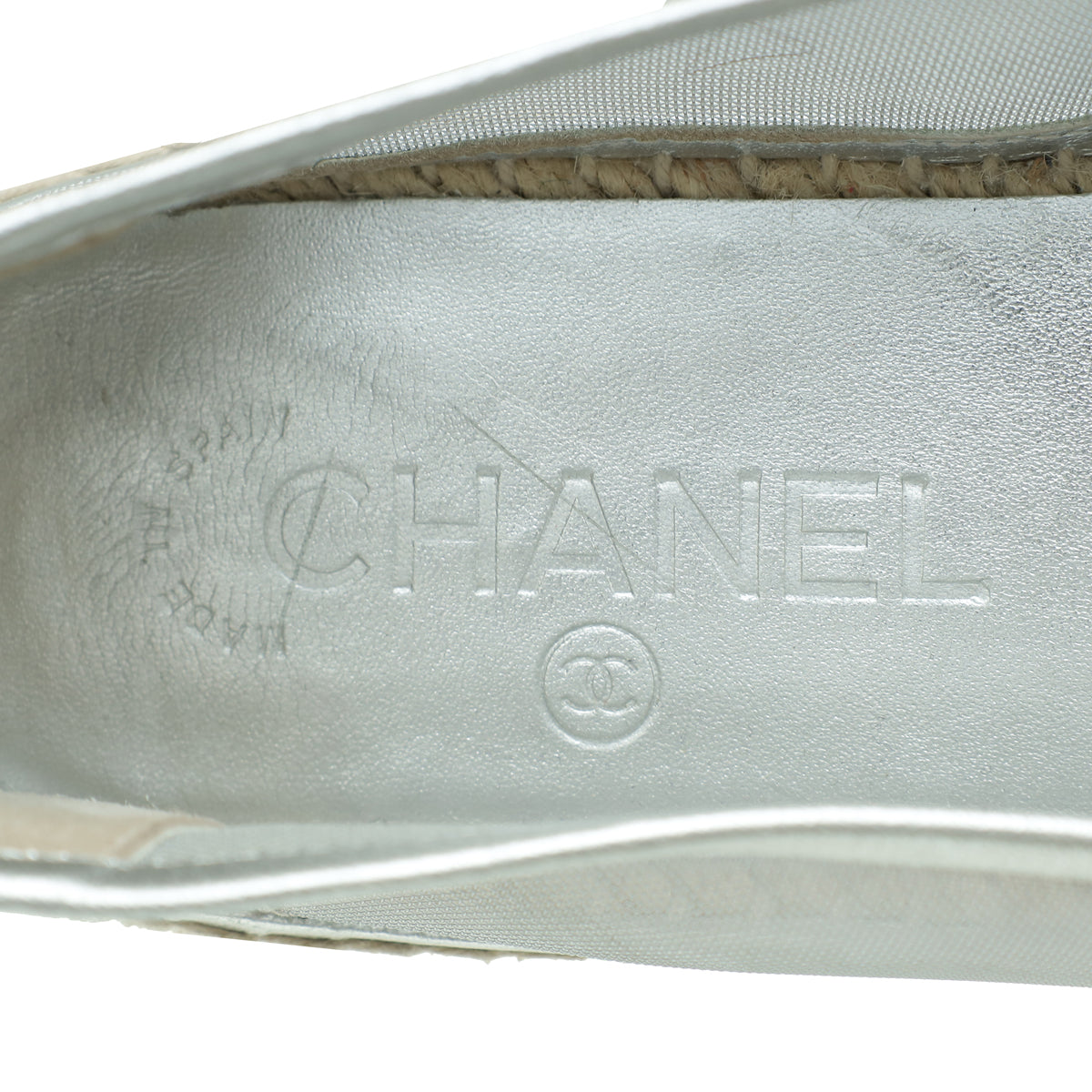 Chanel Bicolor 40 CC Cap Toe Mesh Embellished Espadrille 40