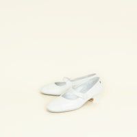 Chanel White Mary Jane Flat Pump 40