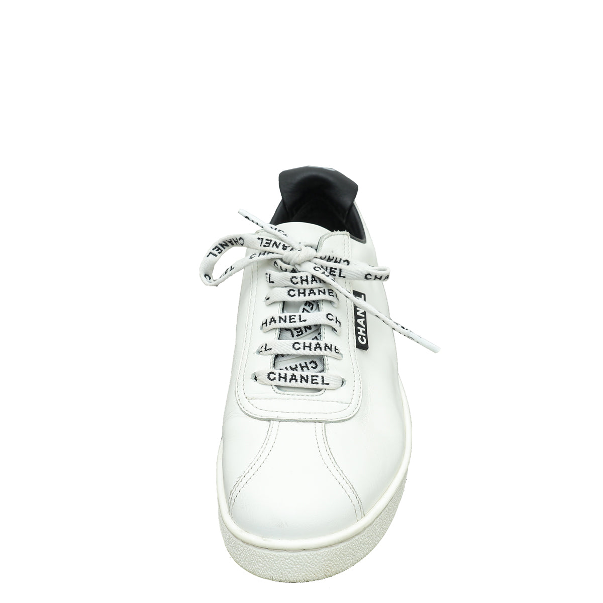Chanel White Logo Lace Up CC Low Top Sneakers 40-Chanel-THE CLOSET