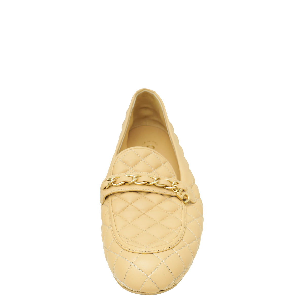 Chanel Beige CC 5 Charm Quilted Loafer 40