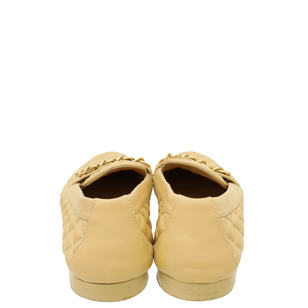 Chanel Beige CC 5 Charm Quilted Loafer 40