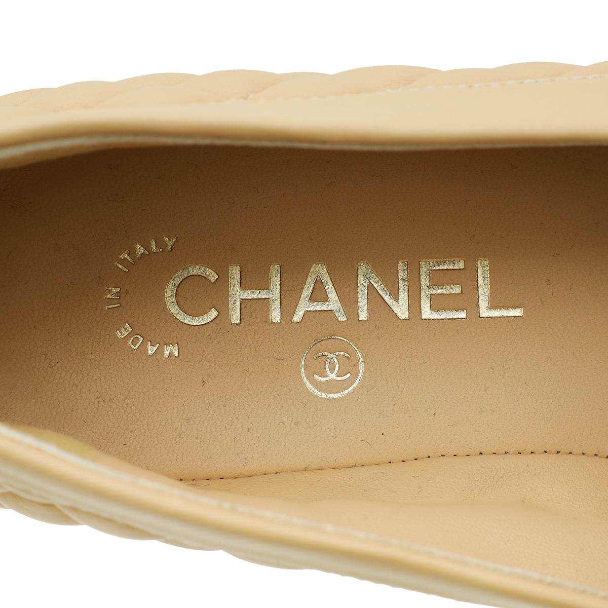 Chanel Beige CC 5 Charm Quilted Loafer 40