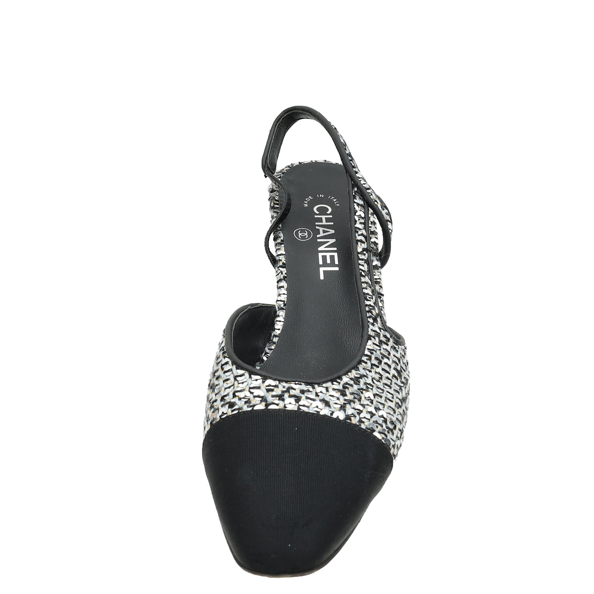 Chanel Bicolor CC Cap Toe Tweed Sequins Slingback 40-Chanel-THE CLOSET