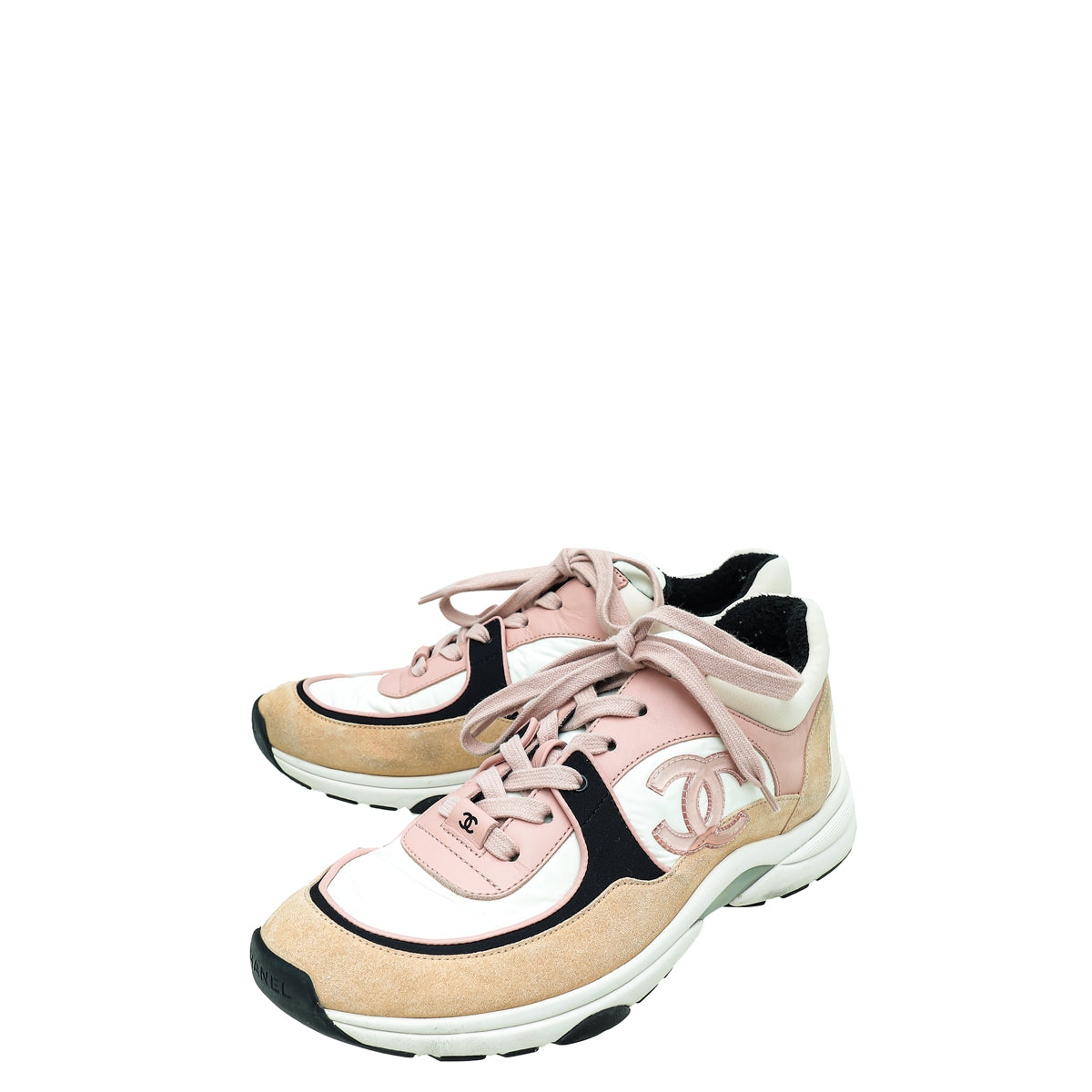 Chanel Tricolor CC Lace Up Sneakers 40-Chanel-THE CLOSET