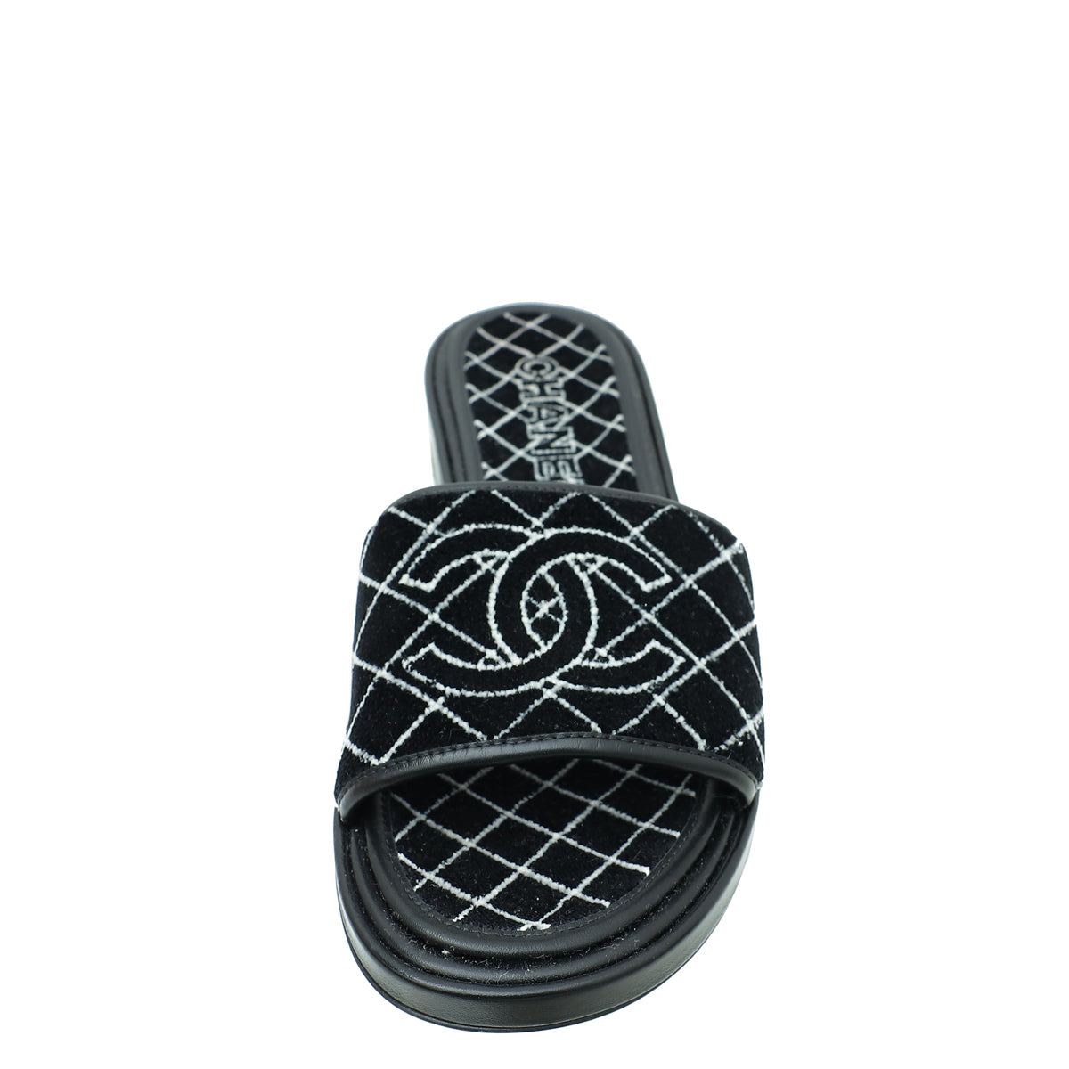 Chanel Black CC Quilted Shearling Slide Mules 41.5-Chanel-THE CLOSET