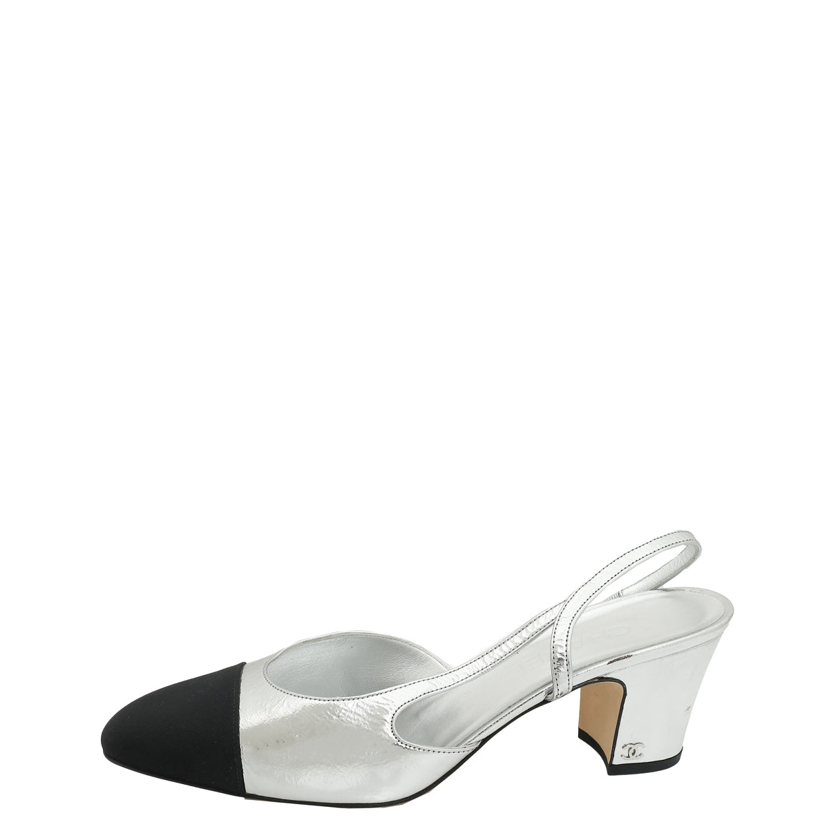 Chanel Bicolor CC Cap Toe Slingback Pump 41.5