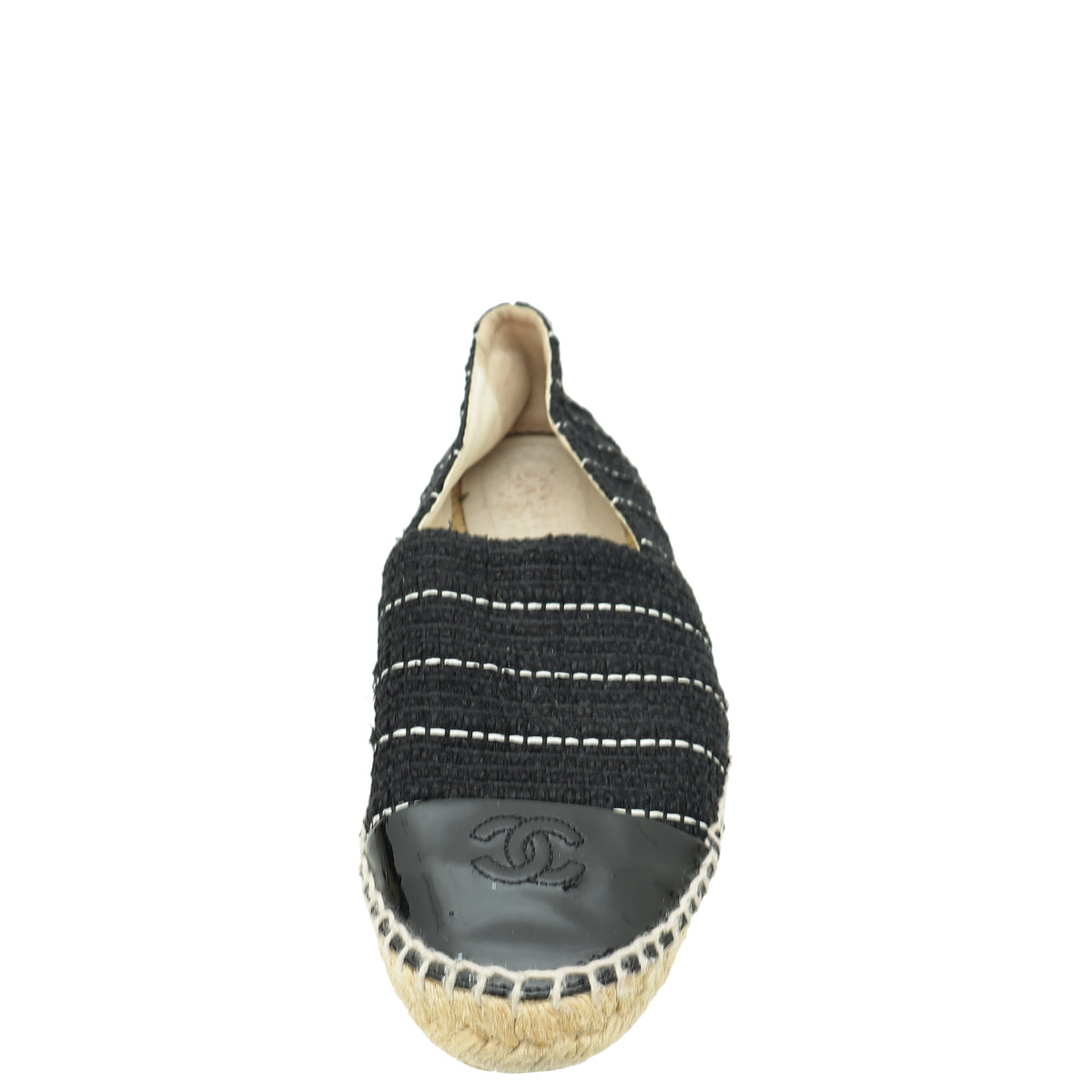 Chanel Black CC Cap Toe Tweed Espadrille 41-Chanel-THE CLOSET