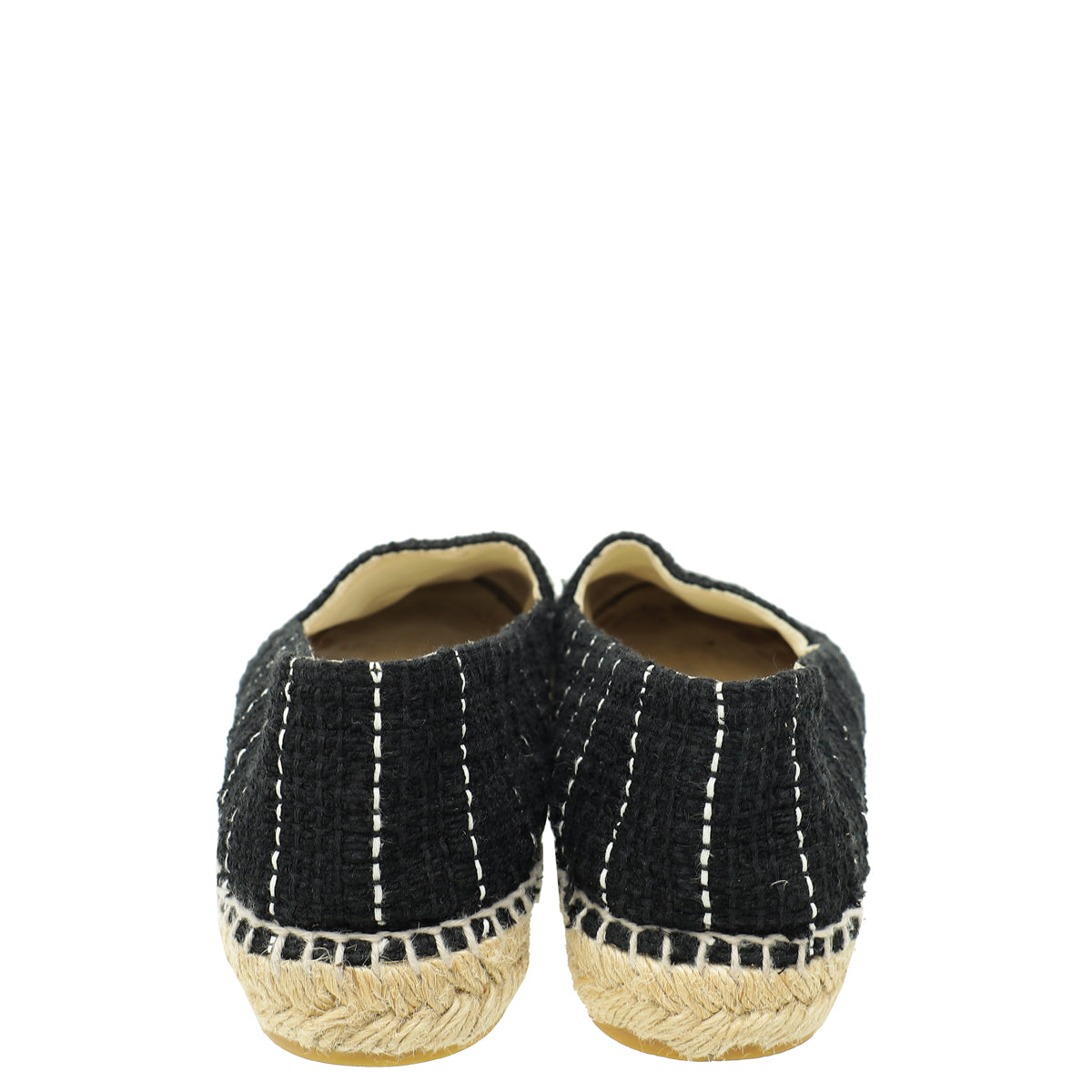 Chanel Black CC Cap Toe Tweed Espadrille 41