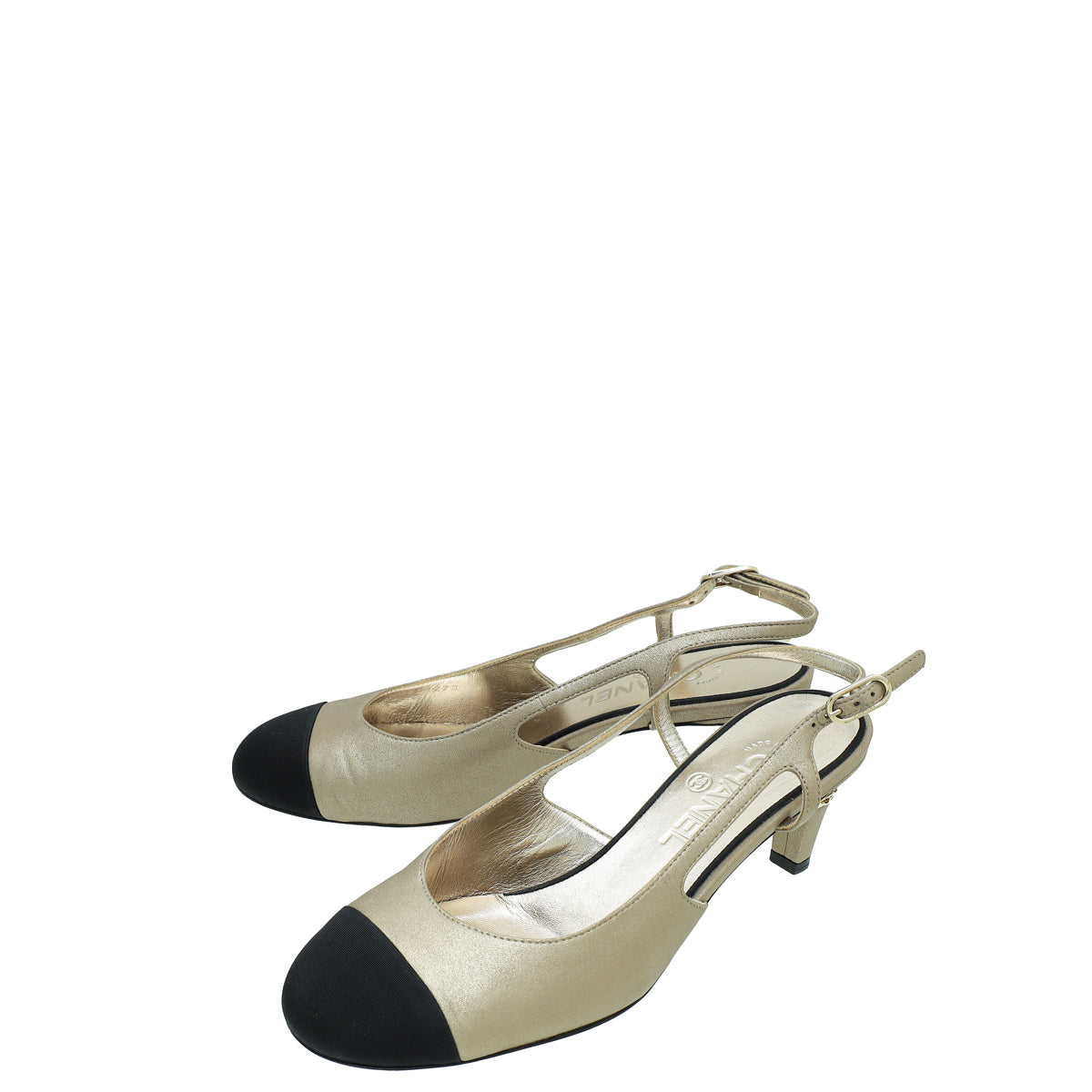 Chanel Bicolor CC Cap Toe Slingback Pump 41-Chanel-THE CLOSET