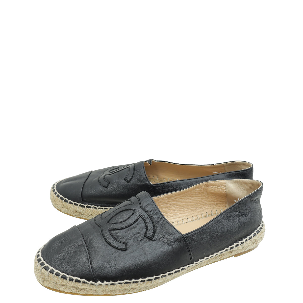 Chanel Black CC Cap Toe Espadrille 41-Chanel-THE CLOSET