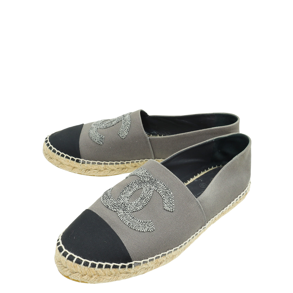 Chanel Bicolor Embroidered CC Espadrilles 41-Chanel-THE CLOSET