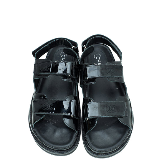Chanel Black CC Logo Dad Sandals 42 – The Closet