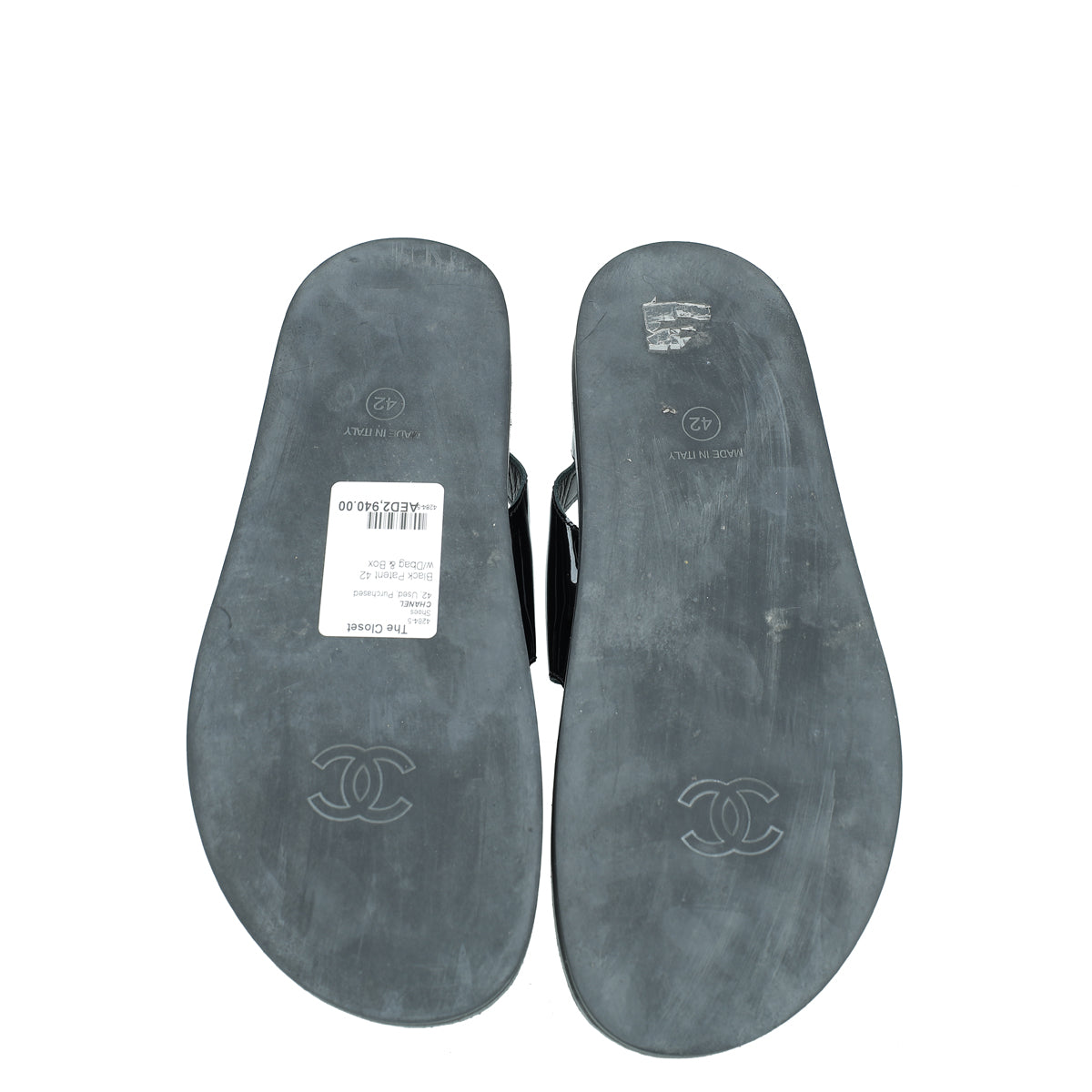 Chanel Black CC Logo Dad Sandals 42