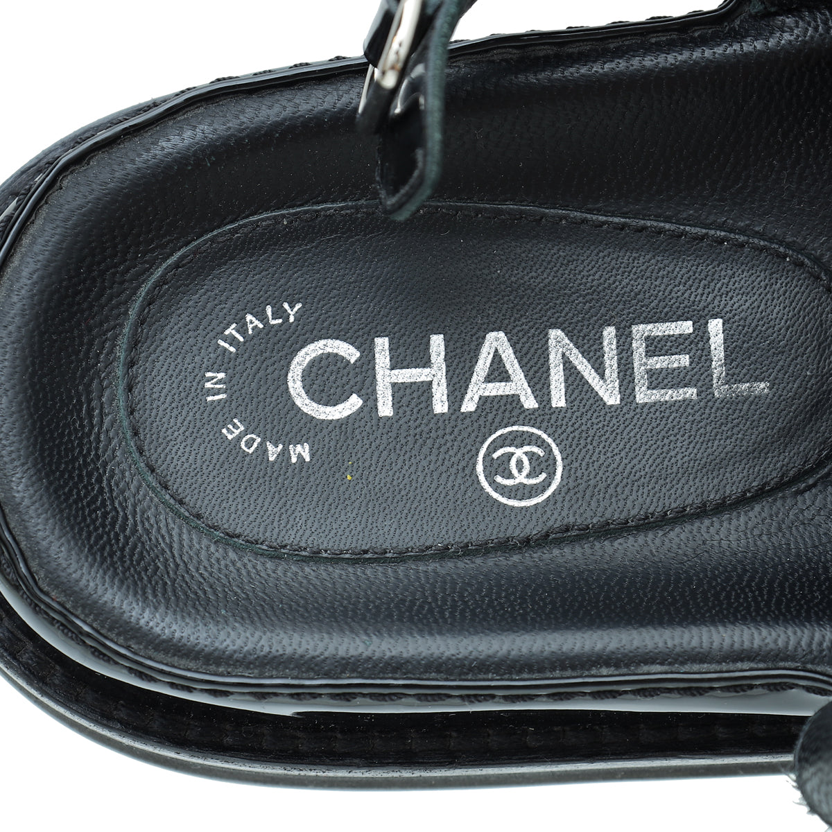 Chanel Black CC Logo Dad Sandals 42