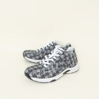 Chanel Bicolor Tweed CC Lace Up Sneakers 45