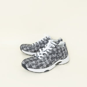 Chanel Bicolor Tweed CC Lace Up Sneakers 45