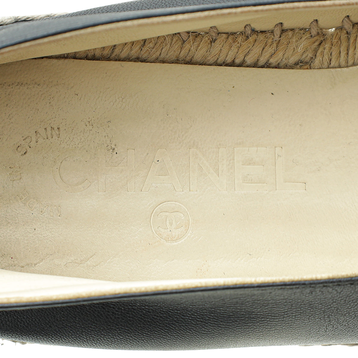 Chanel Black CC Cap Toe Espadrille 40