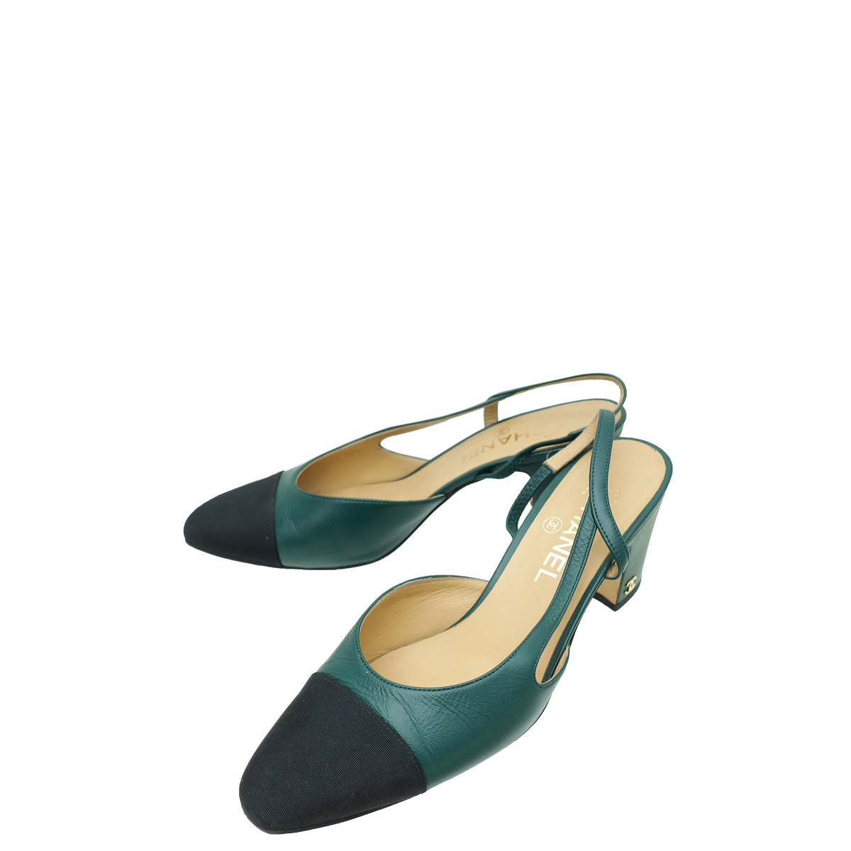 Chanel Bicolor CC Cap Toe Slingback Pump 39-Chanel-THE CLOSET