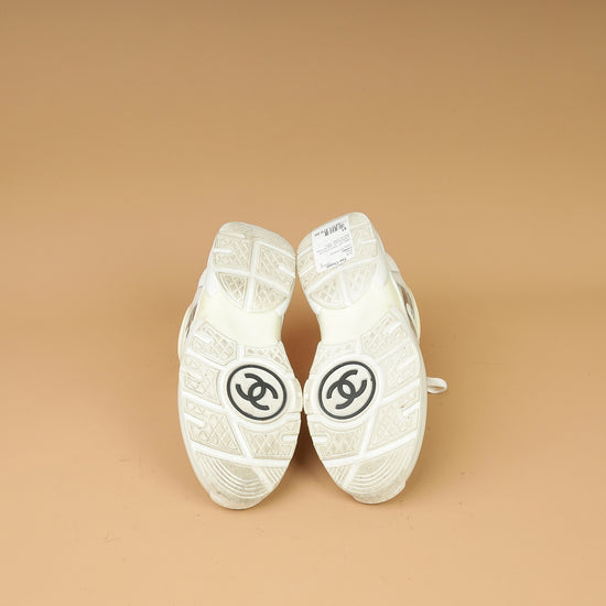 Chanel White PVC Lace Up Sneakers 41-Chanel-THE CLOSET