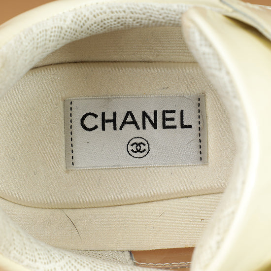 Chanel White PVC Lace Up Sneakers 41-Chanel-THE CLOSET