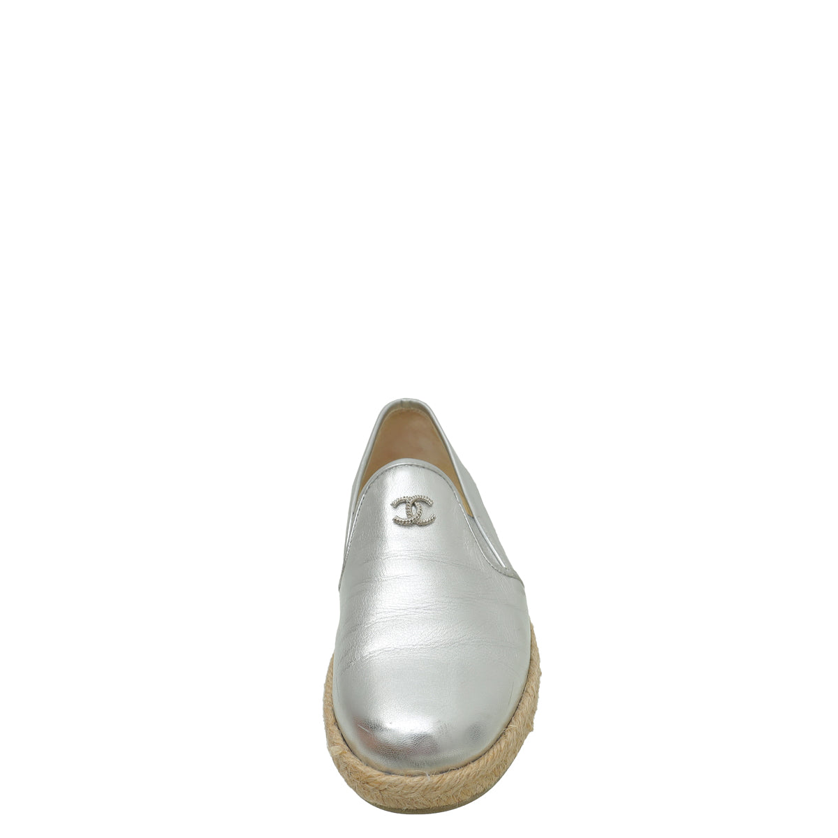 Chanel Silver CC Flat Espadrille 35.5-Chanel-THE CLOSET