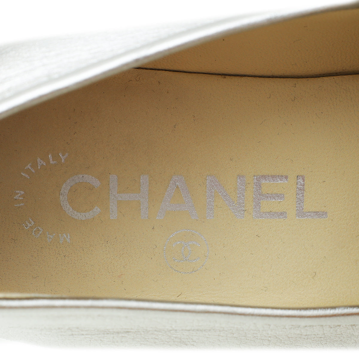 Chanel Silver CC Flat Espadrille 35.5
